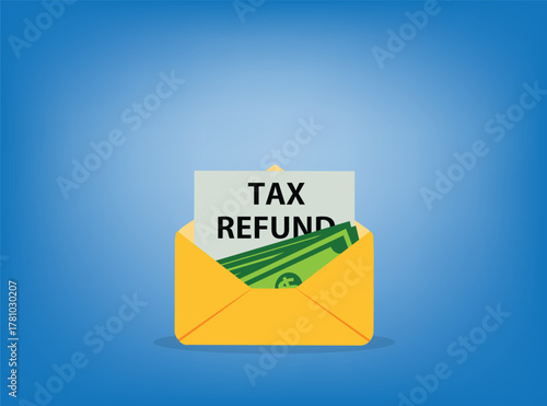 Tax refund illustration ,envelope
