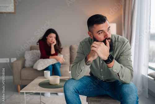 Couple having conflict after argument at home