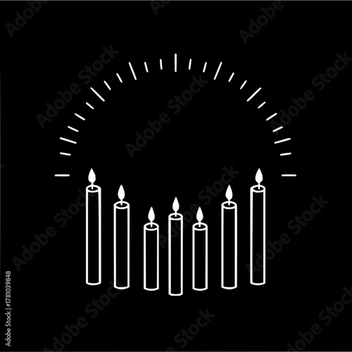 Hanukkah menorah candles vector design for jewish holiday celebration and religious symbol illustration art