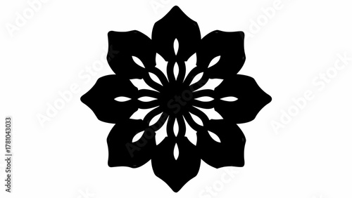 Elegant floral silhouette design element crafted with precision showcasing intricate details perfect for logos and textile designs