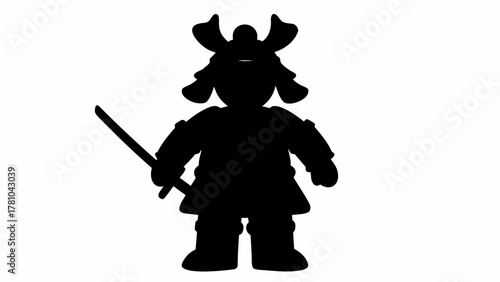 Powerful samurai warrior silhouette wielding a sword, embodying strength and tradition, perfect for historical themes and inspiring designs