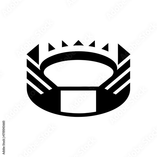 Minimal football stadium icon vector illustration with white background for athletic arena and tournament venue design artwork 