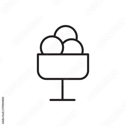 An ice cream sundae icon shows a bowl with three ice cream scoops on a stem