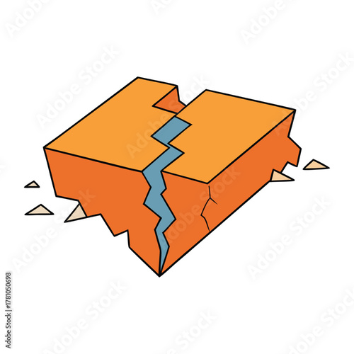A powerful earthquake shakes the land, splitting the ground into deep crevices. Cracked earth and trembling soil reveal nature’s immense and destructive force.
