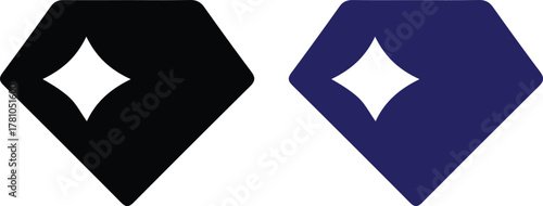 diamond icon bule black logo design vector image