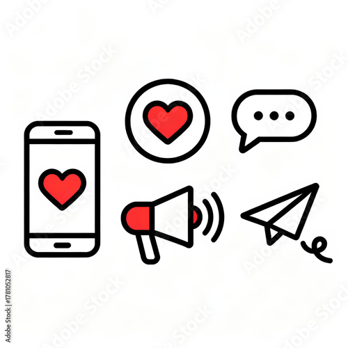 Icon phone, hearth, symbol 