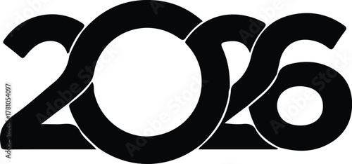 2026 Happy New Year Logo Design – Modern Minimalist Vector Emblem with Elegant Typography, Golden Numbers, Fireworks, and Festive Elements for Branding, Greeting Cards, and Celebration Graphics