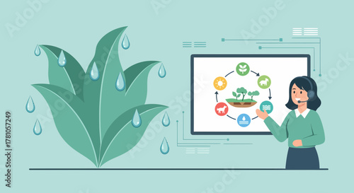 Explaining The Water Cycle Professionally On Video Call Presentation