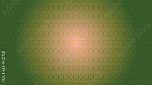 Abstract Green and Beige Hexagon Pattern Background for Technology Science and Business Presentation