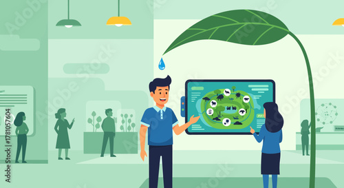 Interactive Environment Exhibit Displaying World Biodiversity Information