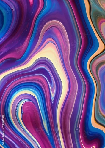 Wallpaper Mural Abstract fluid art with swirling patterns in vibrant pink, purple, and blue colors Torontodigital.ca
