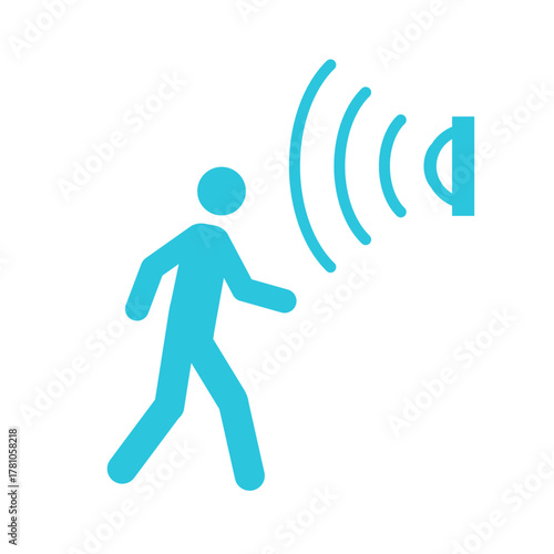 Home Motion Detector. Isolated on white background. From blue icon set.