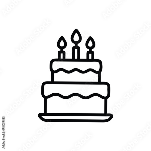 Twotiered cake with three candles on top