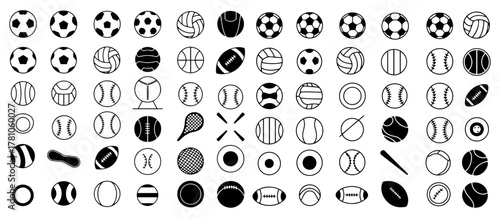 sport balls icon set collection