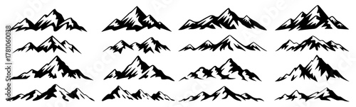 mountain ridge peaks landscape vector