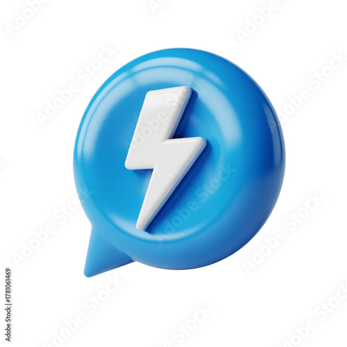 Free Download 3D blue lightning icon isolated on white background, energy, electricity, power, and electric shock concept symbol - GFXLoad