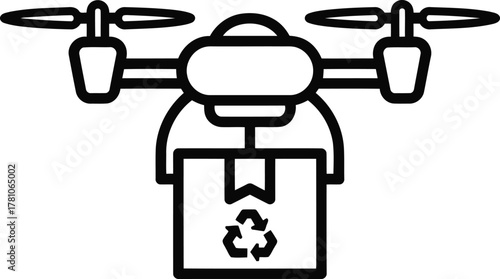 Drone delivery icon modern aerial shipping service concept fast delivery of goods by unmanned aircraft