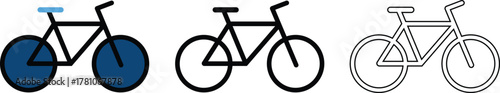 bicycle set city bike healthy lifestyle transport vector illustration on transparent background.