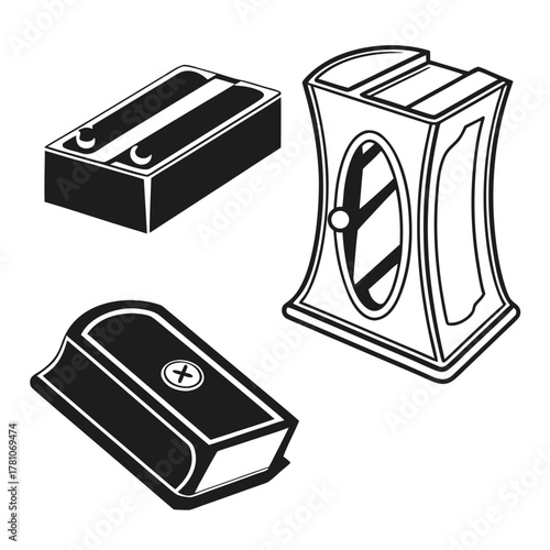 Collection of pencil sharpeners illustration
