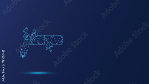 High-tech geometric design featuring a wrench and tool, ideal for illustrating engineering, maintenance solutions, or tech innovation concepts. Perfect for commercial use.