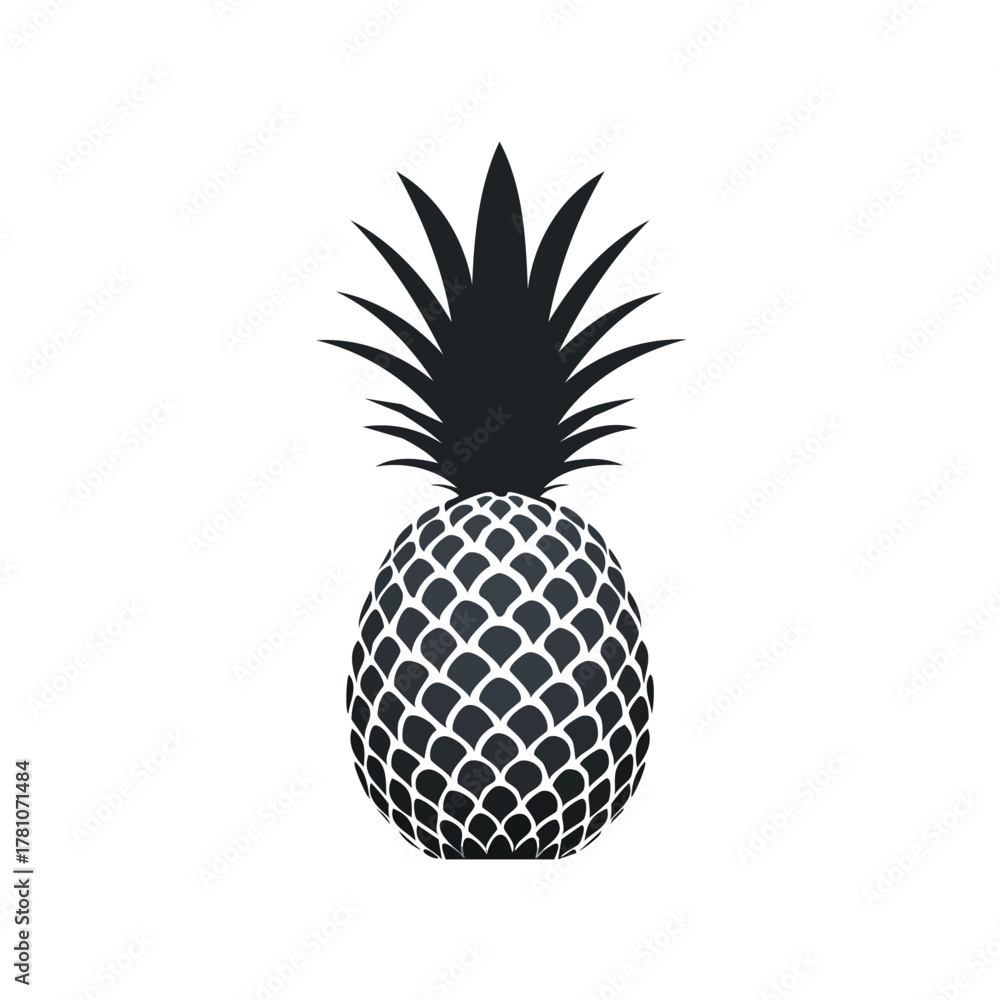 Obraz premium pineapple silhouette on white background.