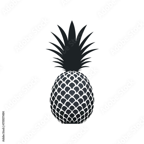pineapple silhouette on white background.