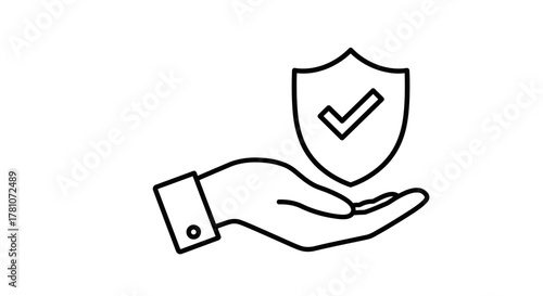 Hand holding security shield with checkmark