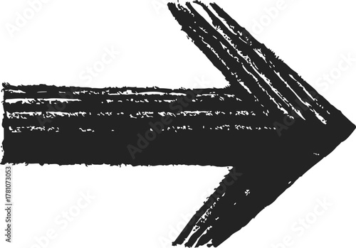 Arrow sketch hand drawn right direction grunge style isolated on white — stock vector