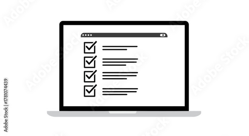 Checklist on Laptop Screen
