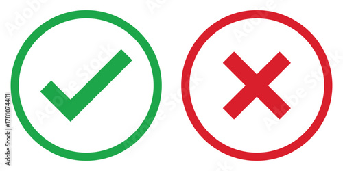 Tick and cross icon set, yes and no icon set 