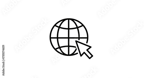 Globe with Cursor Icon