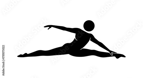 Gymnast performing split
