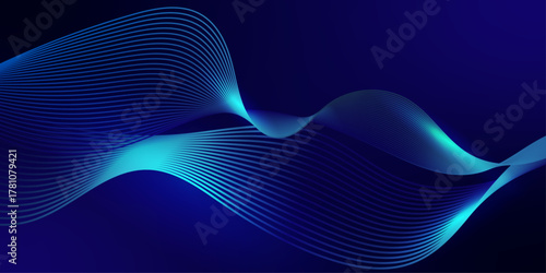 Photos Futuristic wave on dark background