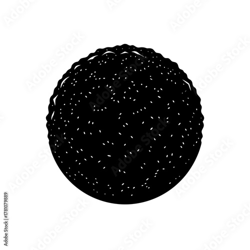 Abstract black textured sphere with intricate cellular network