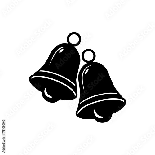 Two black bells ringing icon for celebration and wedding events