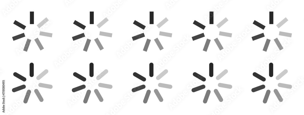 Obraz premium Loading bar symbol - Vector loaded icons. Download progress, Download or Upload symbol.