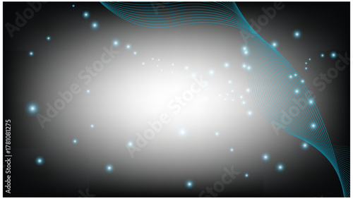Abstract light particles in space background with flowing wave lines creates a modern and artistic feel ideal for technology or science projects and creative endeavors