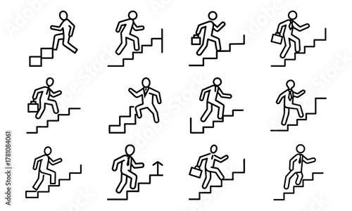 Business and Marketing Line Icons Bundle Strategy, Analytics, Cloud Storage, Finance, Startup, and Teamwork Outline Symbol Set for Web, App, and Presentation Design