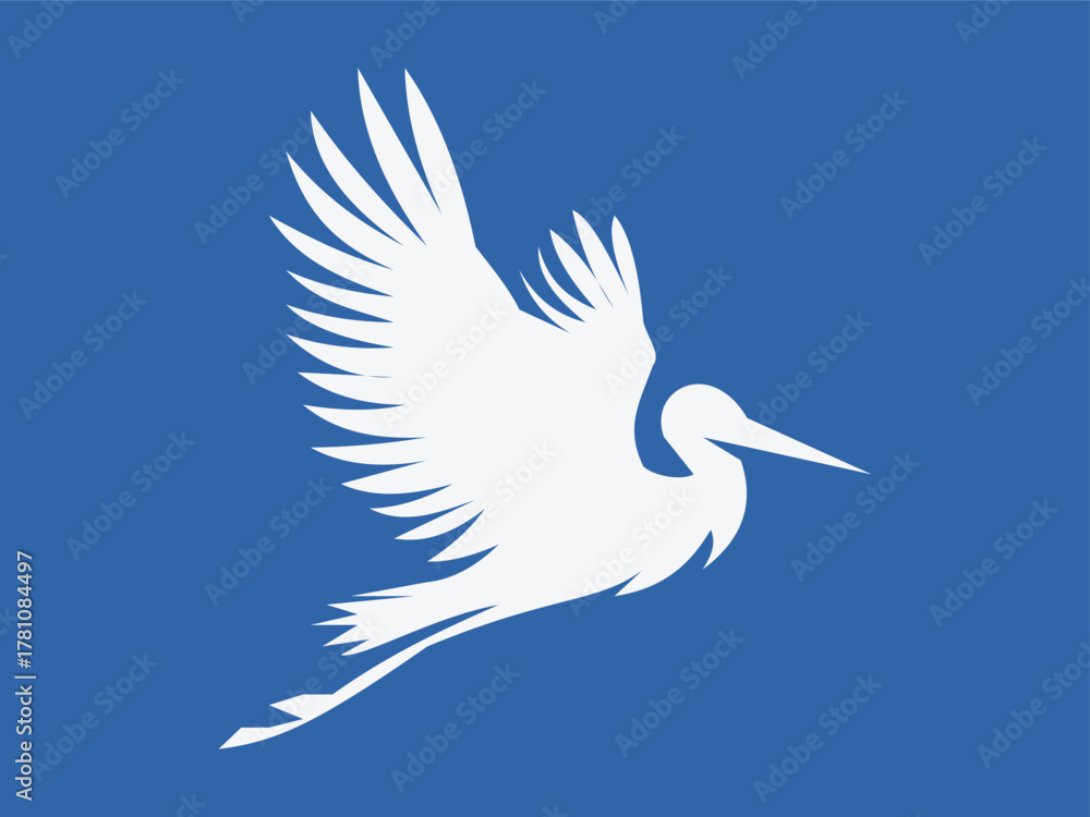 Fototapeta premium Stork Icon Minimalist Vector Design