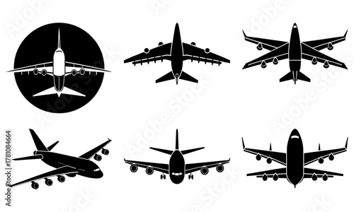 Sleek jetliner silhouettes showcasing modern aviation and global travel potential for dynamic business and leisure concepts