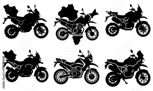Dynamic adventure motorcycles ready for exploration across diverse terrains and global journeys, inspiring freedom and rugged travel