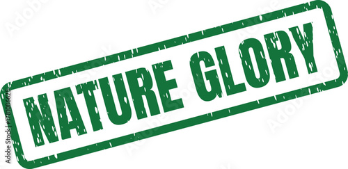 Textured Green Nature Glory Rubber Stamp Label for Eco Friendly Recognition Achievements