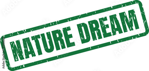 Grungy Green Nature Dream Rubber Stamp Symbol for Environmental Vision and Hope