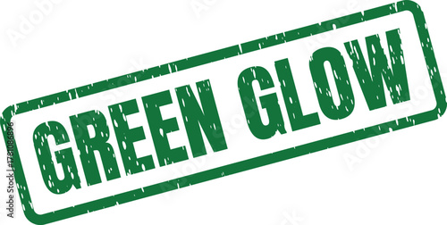 Green Glow Textured Rubber Stamp Mark Evoking Natural Radiance and Environmental Vibrancy