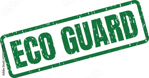 Genuine Eco Guard Green Rubber Stamp Impression for Environmental Protection Concepts
