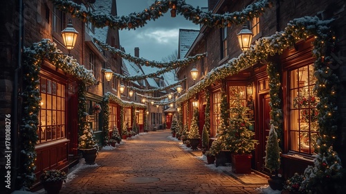 Vibrant Holiday City Street Scene