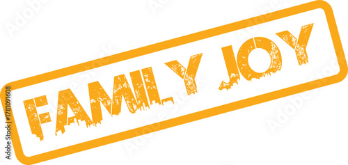 Papier peint Family Joy orange distressed stamp mark symbolizing domestic happiness, love, an