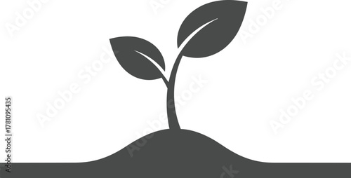 Growing plant sprout icon illustrating growth and nature concept