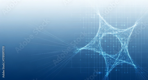 Abstract Blue Technology Futuristic Network Connection Background
