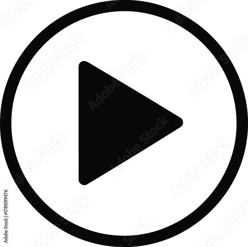 Play button icon on white background simple triangle symbol for media player interface navigation symbol for play sign for website or app interface symbol and shape isolated